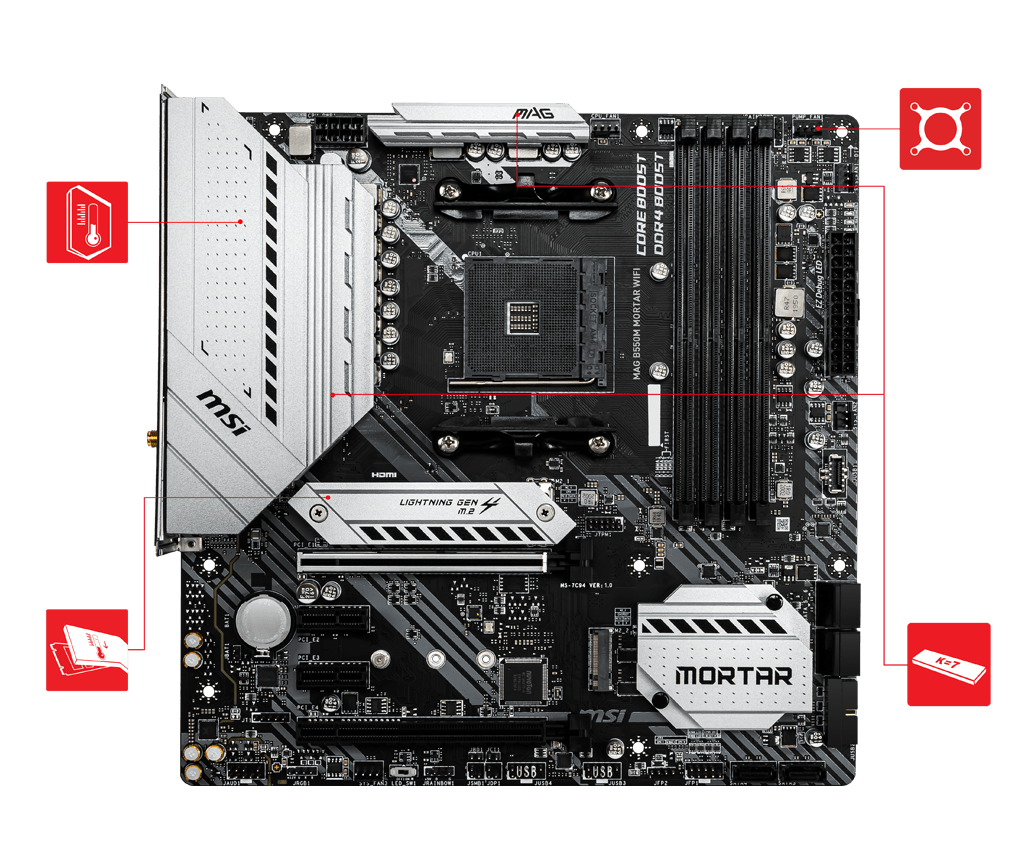 HOT Wifi Msi B550m Mortar Motherboard Msi Mortar B550m Wifi