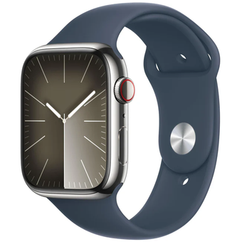 Apple Watch Series 9 (45mm, GPS) - Stainless Steel with Sport Band
