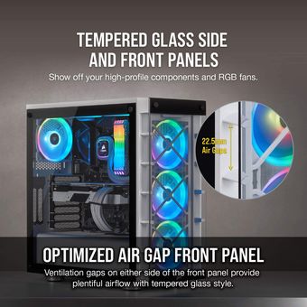 Corsair iCUE 465X RGB Mid-Tower ATX Smart Case - White