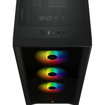 Corsair iCUE 4000X RGB Tempered Glass Mid-Tower ATX Case - Black
