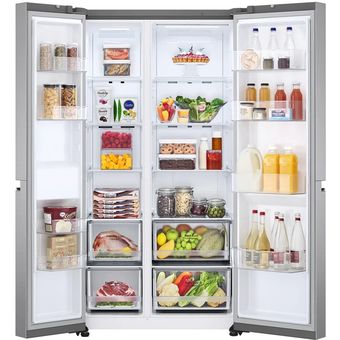 LG Net 655L Side-by-Side Platinum in Silver Finish Fridge [GC-B257SLVL]