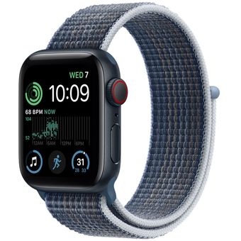 Apple Watch SE 2022 (44mm, GPS + Cellular) - Midnight Aluminum Case with Sport Loop
