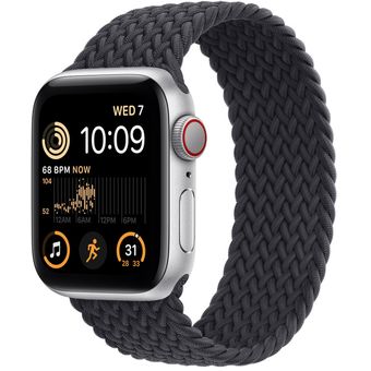 Apple Watch SE 2022 (40mm, GPS + Cellular) - Silver Aluminum Case with Braided Solo Loop