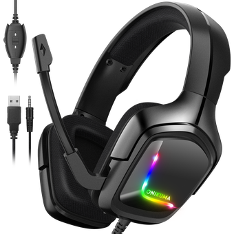 ONIKUMA K20 Wired Gaming Headsets (Black)