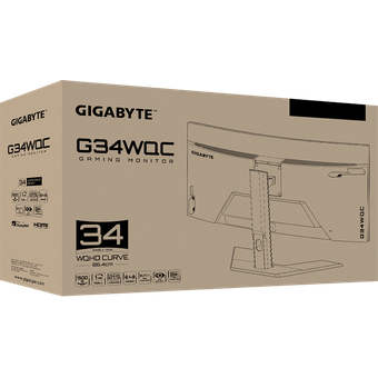 GIGABYTE G34WQC, 34" 144Hz 1ms Curved Gaming Monitor