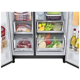 LG Net 635L Side-by-Side with Door-in-Door, UVnano Water Dispenser in Matte Black Finish Fridge [GC-J257CQES]