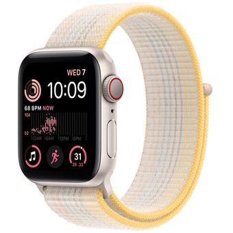 Apple Watch SE 2022 (44mm, GPS + Cellular) - Starlight Aluminum Case with Sport Loop