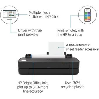 HP DesignJet T250 24-inch Compact Large Format Plotter Printer