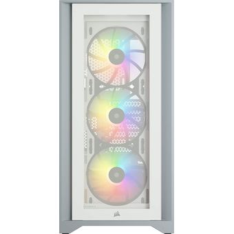 Corsair iCUE 4000X RGB Tempered Glass Mid-Tower ATX Case - White