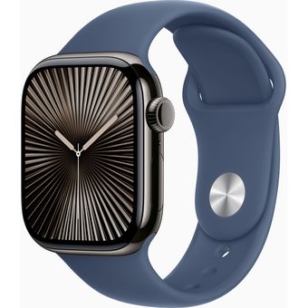 Apple Watch Series 10 (42mm, GPS + Cellular) - Titanium Case with Sport Band