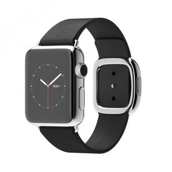 Apple Watch 38mm, Stainless Steel Case w/ Black Buckle Band
