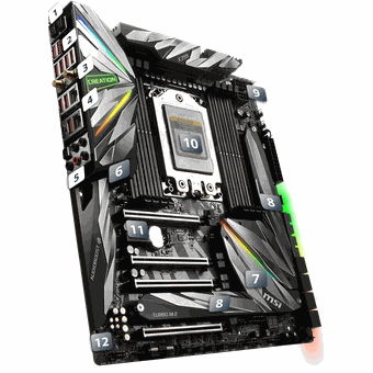 MSI MEG X399 CREATION, E-ATX motherboard