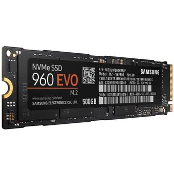 Samsung SSD 960 EVO M.2 NVMe SSD, 500GB [MZ-V6E500BW]