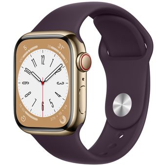 Apple Watch Series 8 (45mm, GPS + Cellular) - Stainless Steel Case with Sport Band