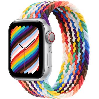 Apple Watch SE 2022 (44mm, GPS + Cellular) - Silver Aluminum Case with Braided Solo Loop
