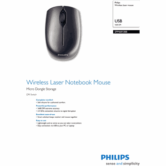 Philips Wireless laser mouse [SPM6813BB/97]