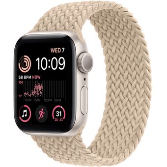 Apple Watch SE 2022(40mm, GPS) - Starlight Aluminum Case with Braided Solo Loop