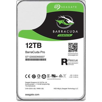 Seagate BarraCuda Pro 3.5" HDD, 12TB [ST12000DM0007]