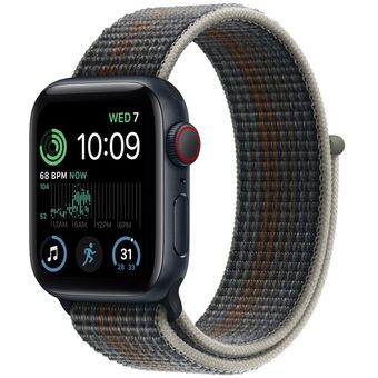 Apple Watch SE 2022 (44mm, GPS + Cellular) - Midnight Aluminum Case with Sport Loop