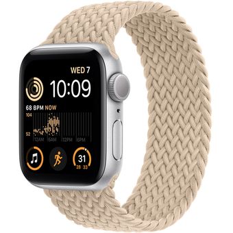 Apple Watch SE 2022(40mm, GPS) - Silver Aluminum Case with Braided Solo Loop