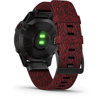 Garmin Fenix 6 (Sapphire - Black DLC with Heathered Red Nylon)