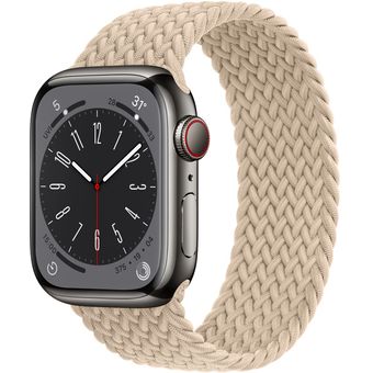 Apple Watch Series 8 (41mm, GPS + Cellular) - Graphite Stainless Steel Case with Braided Solo Loop