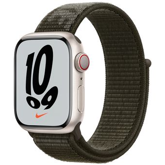 Apple Watch Series 7 (45mm, GPS + Cellular) - Aluminum Case with Nike Sport Loop