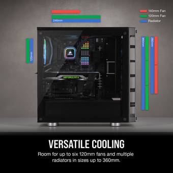 Corsair iCUE 465X RGB Mid-Tower ATX Smart Case - Black