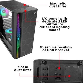 Armaggeddon Nimitz N9 | ATX Gaming PC Case w/ Tempered Glass