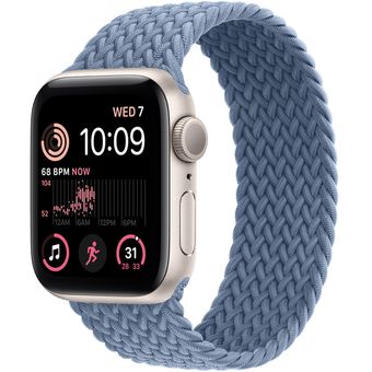 Apple Watch SE 2022(40mm, GPS) - Starlight Aluminum Case with Braided Solo Loop