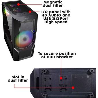 Armaggeddon Aero VII ATX Gaming PC Case w/ Tempered Glass