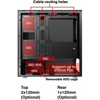 Armaggeddon Tron VII Micro-ATX Gaming PC Case w/ Tempered Glass