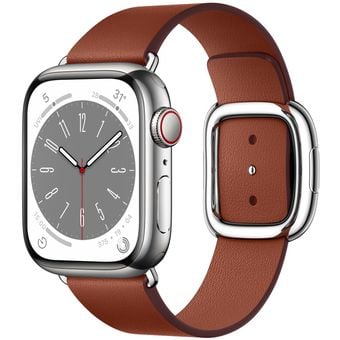 Apple Watch Series 8 (41mm, GPS + Cellular) - Stainless Steel Case with Modern Buckle