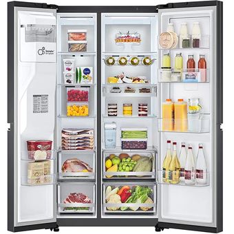 LG Net 635L Side-by-Side with Door-in-Door, UVnano Water Dispenser in Matte Black Finish Fridge [GC-J257CQES]