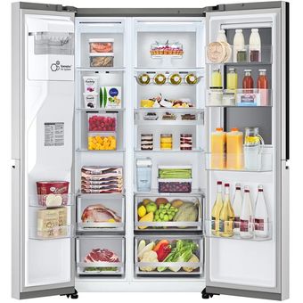 LG Net 635L Side-by-Side with InstaView & Door-in-Door Fridge in Noble Steel Finish [GC-X257CSES]