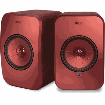 KEF LSX Wireless HiFi Speakers (Red)