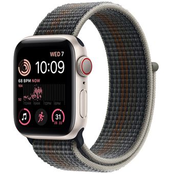 Apple Watch SE 2022 (40mm, GPS + Cellular) - Starlight Aluminum Case with Sport Loop