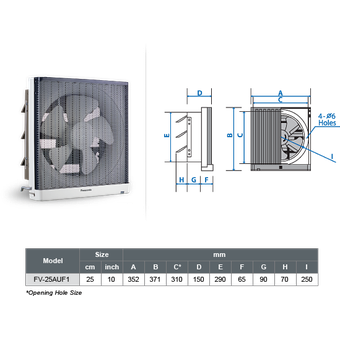 Panasonic Wall Mount Ventilation Fan [FV-25AUF1DBH]