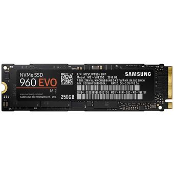 Samsung SSD 960 EVO M.2 NVMe SSD, 250GB [MZ-V6E250BW]