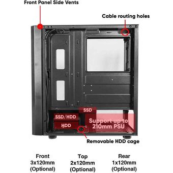 Armaggeddon Nimitz N9 | ATX Gaming PC Case w/ Tempered Glass