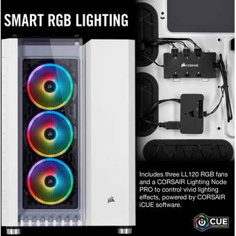 Corsair Crystal Series 680X RGB ATX High Airflow Tempered Glass Smart Case - White