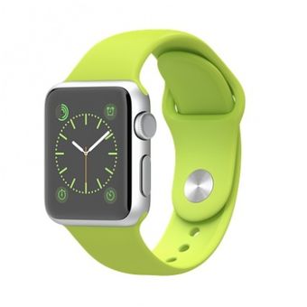 Apple Watch Sport 38mm, Silver Aluminium Metal Case w/ Green Band