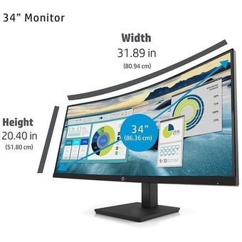 HP P34hc G4, 34" WQHD USB-C Curved Monitor