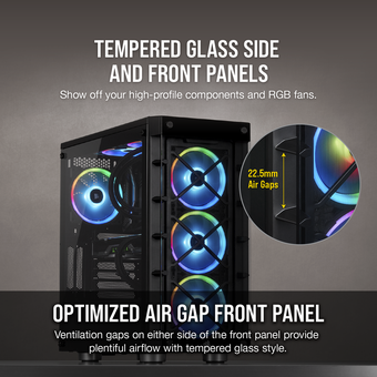 Corsair iCUE 465X RGB Mid-Tower ATX Smart Case - Black