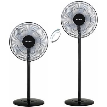 Elba 16" 2-in-1 Convertible Stand Fan & Living Fan [ESF-H1648 (BK)]