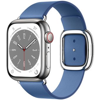 Apple Watch Series 8 (41mm, GPS + Cellular) - Stainless Steel Case with Modern Buckle