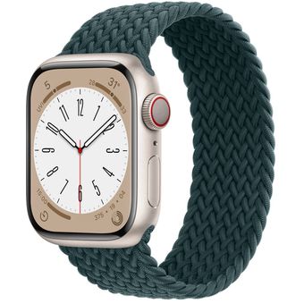 Apple Watch Series 8 (45mm, GPS + Cellular) - Aluminum Case with Braided Solo Loop