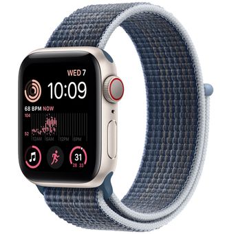 Apple Watch SE 2022 (44mm, GPS + Cellular) - Starlight Aluminum Case with Sport Loop