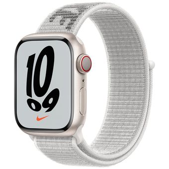 Apple Watch Series 7 (41mm, GPS + Cellular) - Aluminum Case with Nike Sport Loop