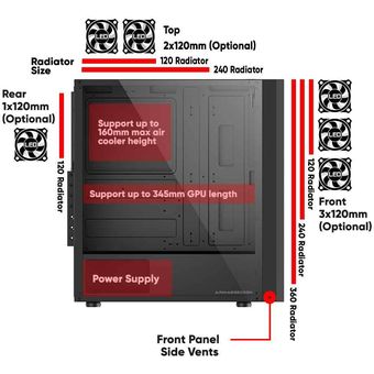 Armaggeddon Nimitz N9 | ATX Gaming PC Case w/ Tempered Glass